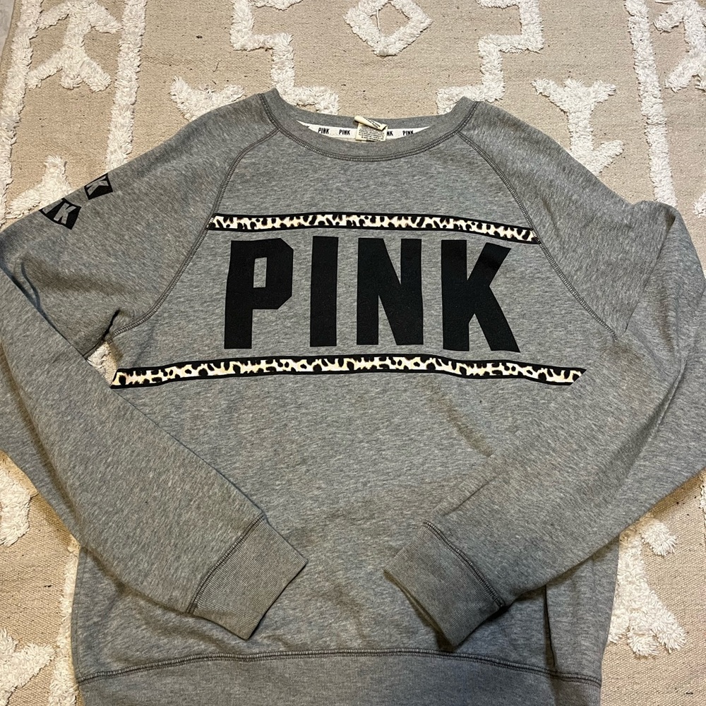 PINK Cheetah Crewneck